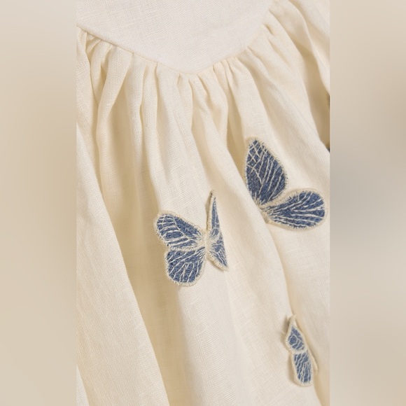 AGUA BY AGUA BENDITA Pluma Drop-Waist Butterfly Mini Dress, size small - Picture 6 of 16